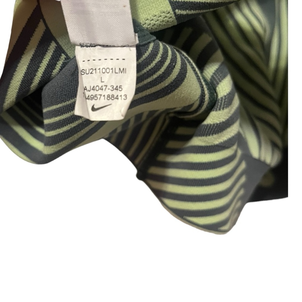 Nike Fenom Sports Bra Racerback Women Size Large Green Grey Compact Compression - Picture 4 of 4